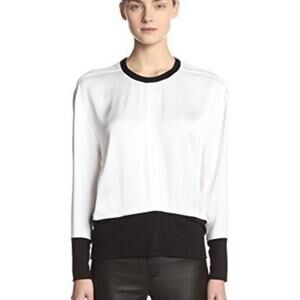 Helmut Lang Zipper Back Black and White Colorblock Blouse Top Size P/XS